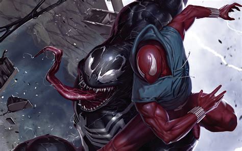 3840x2400 Resolution Spider-Man vs Venom Comic Art Marvel UHD 4K ...