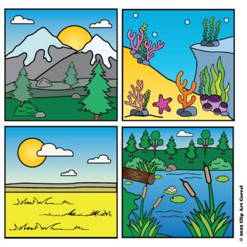 Landforms and Ecosystems Clip Art Bundle by Clip Art Corral | TPT