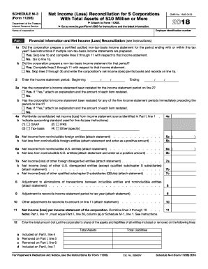 Editable IRS Form 1120-S (Schedule M-3) 2018 - Create A Digital Sample ...