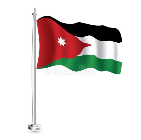 Jordanian Flag. Isolated Realistic Wave Flag of Jordan Country on ...