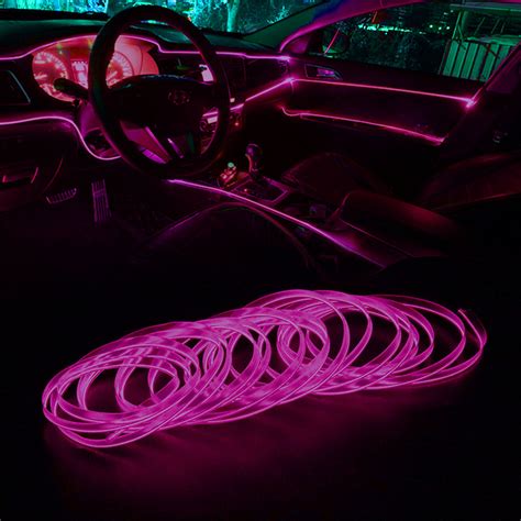 Pink Car Interior Lights : Amazon Com Car Pink El Wires 5m 16ft Neon ...