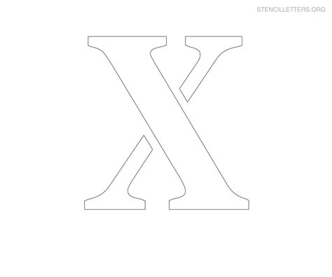 Letter X Printable Alphabet Stencil Templates - Stencil Letters Org