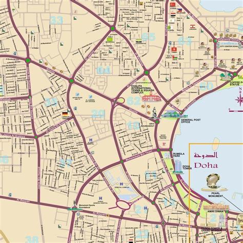 Doha detailed city Map • mappery