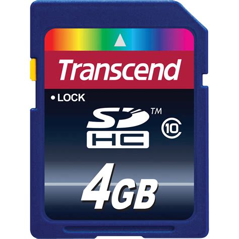 Transcend 4GB SDHC Memory Card Class 10 TS4GSDHC10 B&H Photo