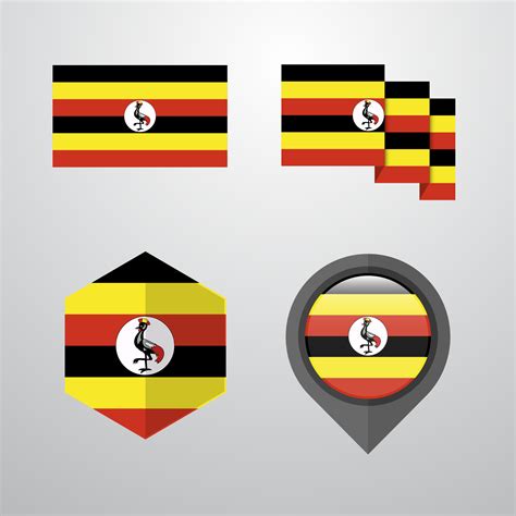 Uganda flag design set vector 14084292 Vector Art at Vecteezy