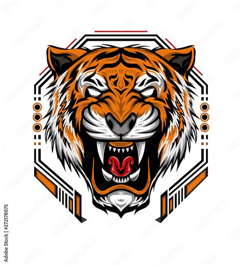 Angry tiger face. The Tiger head illustration. vector tiger. logotype ...