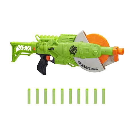 Nerf Zombie Strike Ghoulgrinder Blaster - Rotating 10-Dart Wheel ...