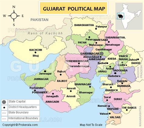 Gujarat Map | Districts Map of Gujarat | Gujarat State Map