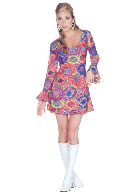 Sexy Psychedelic 70s Retro Hippie Dress - Women's Retro Costume Ideas