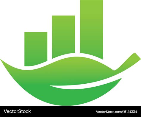 Green leaf economy bar logo design Royalty Free Vector Image