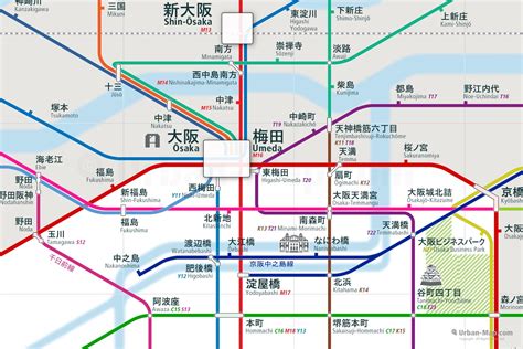 Osaka Rail Map - City train route map, your offline travel guide