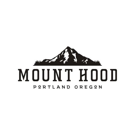 Premium Vector | Silhouette of Mount Hood Portland Oregon Mountain logo ...