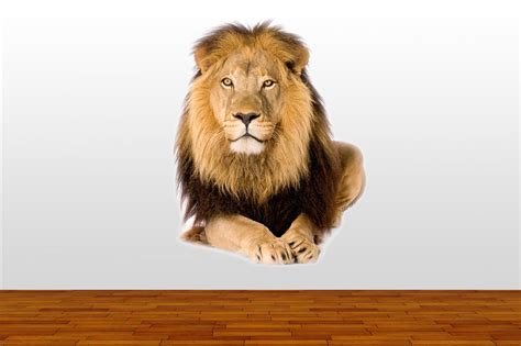 Lion Wall Decal Huge Decor, Lion Wall Sticker Removable Vinyl Wild ...