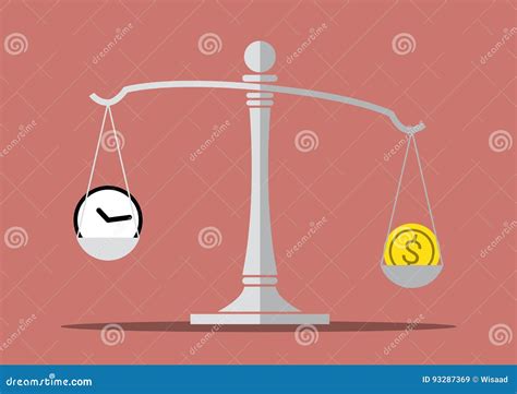 Time and Money on Balance Scale Stock Vector - Illustration of heart ...