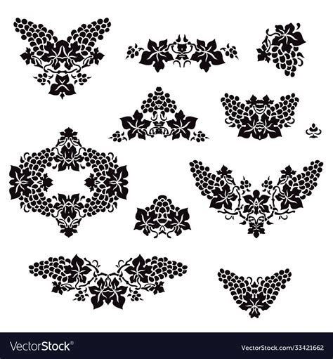 Set vine stencils for design Royalty Free Vector Image