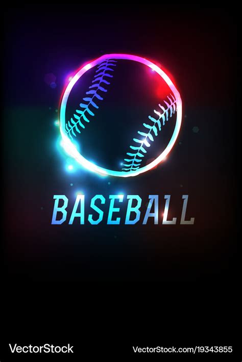 Glowing baseball icon background Royalty Free Vector Image