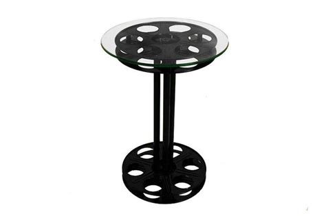 Home Theater Movie Reel Table Cinema Film Reel End Table Black Finish ...