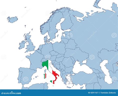 Italy On Europe Map Royalty Free Stock Photography - Image: 4291167