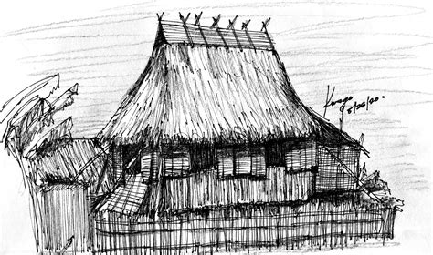 Bahay Kubo Sketch Drawing