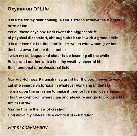 Oxymoron Of Life - Oxymoron Of Life Poem by Rimni chakravarty