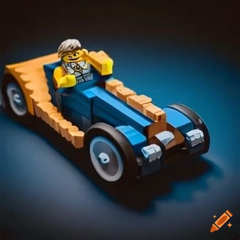 Lego speed champion man in old bugatti car