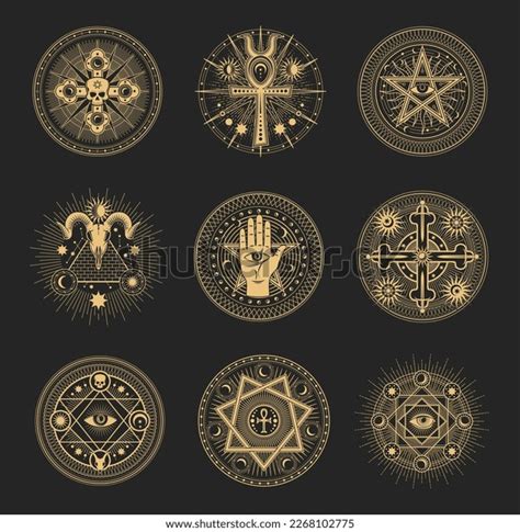 Mason Signs Occult Esoteric Pentagram Symbols Stock Vector (Royalty ...