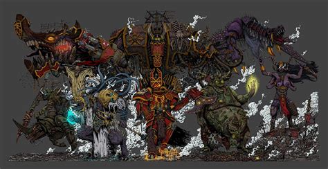 Lords of Chaos. Warhammer 40k poster. Colored edition, Egor Klyuchnyk ...