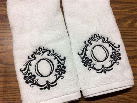 Monogrammed Hand Towels Bathroom Decor Personalized Hand