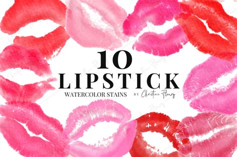 Watercolor Kiss Lips Clipart By Christine Fleury | TheHungryJPEG