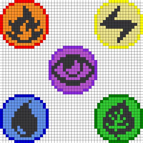 Pokemon Elements Pt1 Perler Bead Pattern | Bead Sprites | Misc Fuse ...