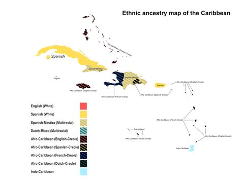 Map : Ethnic ancestry map of the Caribbean [1600x1200] - Infographic.tv ...