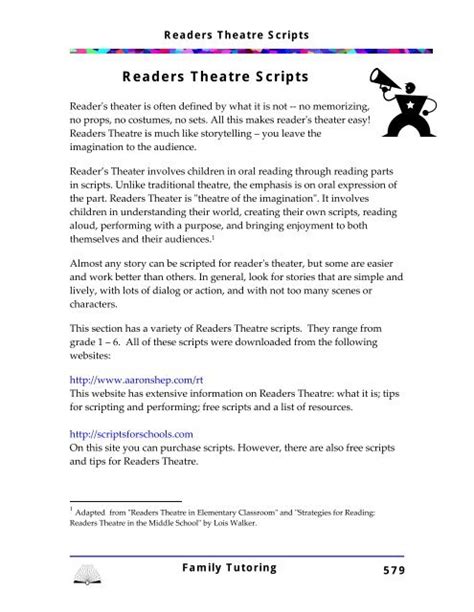 Readers Theater Scripts For Kids | Kids Matttroy