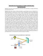 Determining Concentration of KMnO4 Solution: Spectrophotometric ...