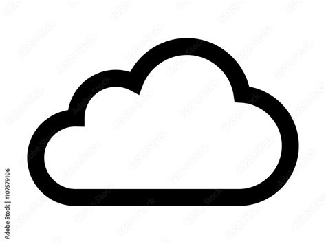 Cloud drive storage or cumulus cloud line art icon Stock Vector | Adobe ...