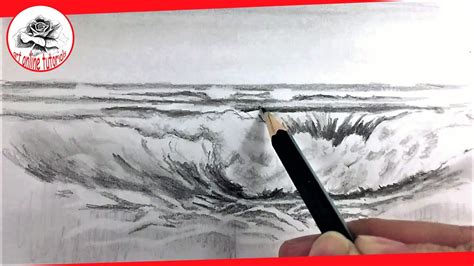 Ocean Pencil Drawing at PaintingValley.com | Explore collection of ...