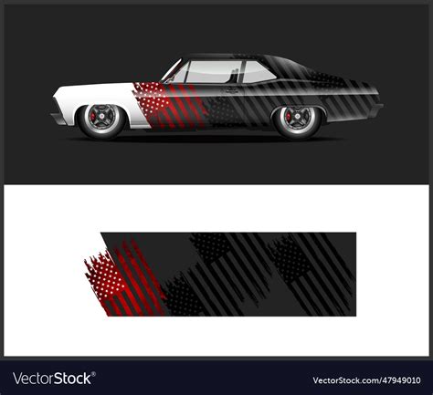 Sports car wrap and vinyl sticker graphic Vector Image