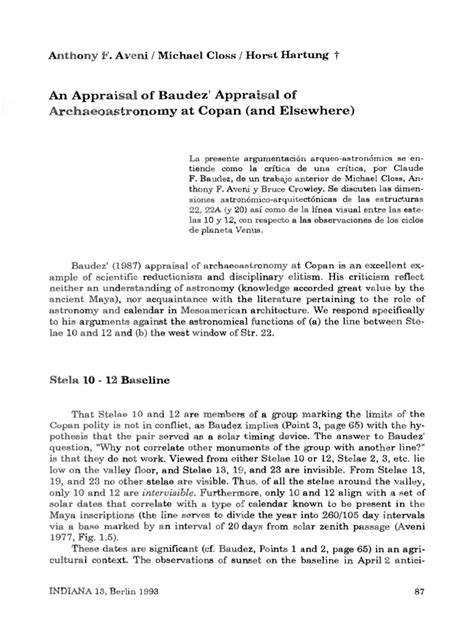 An Appraisal of Baudez' Appraisal of Archaeoastronomy at Copan (And ...