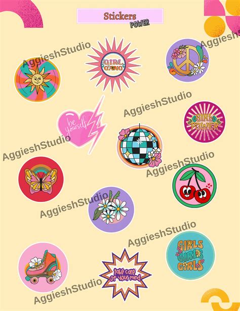 12 Stickers Feminist Girl Power PNG Stickers Be Yourself - Etsy