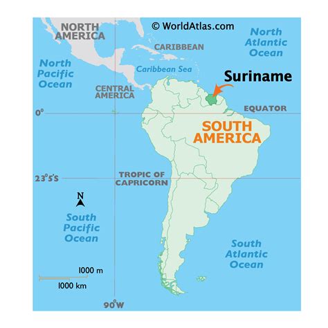 Suriname Location On World Map - World Map