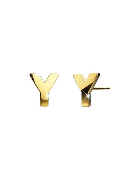 Bullion Gold Bold Alphabet Letter Initial Charm Earrings in Gold Tone ...