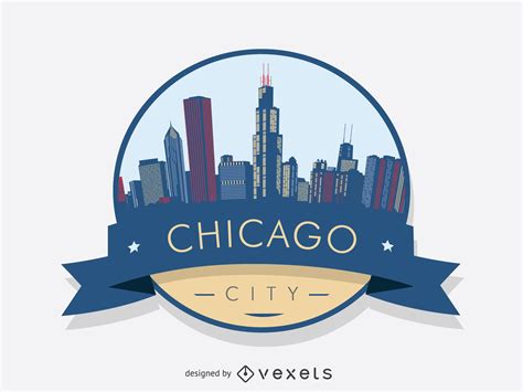 Chicago Badge Skyline Vector Download