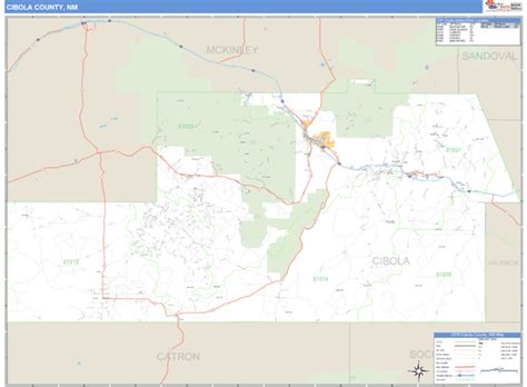 Cibola County, New Mexico Zip Code Wall Map | Maps.com.com