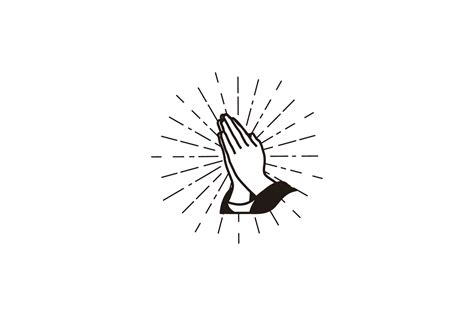 Pray Hand Sunburst Line Logo Icon Vector Graphic by sore88 · Creative ...