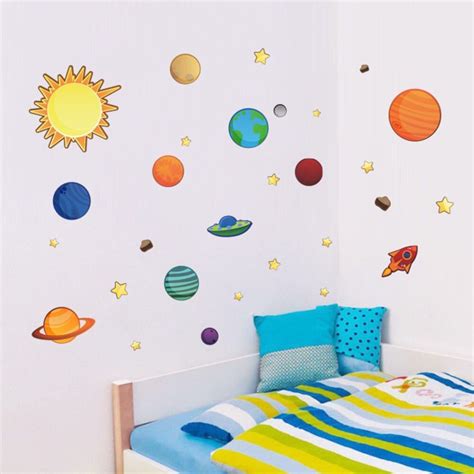 Solar System Wall Decals Kids. Planets Peel and Stick Stickers | Etsy