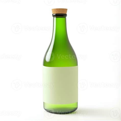 Sake bottle with blank label, isolated on white AI Generated 25473757 ...