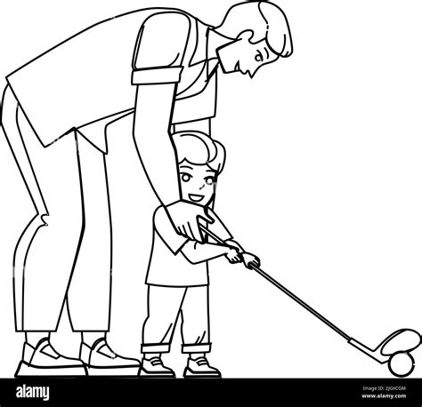 father son golf vector Stock Vector Image & Art - Alamy