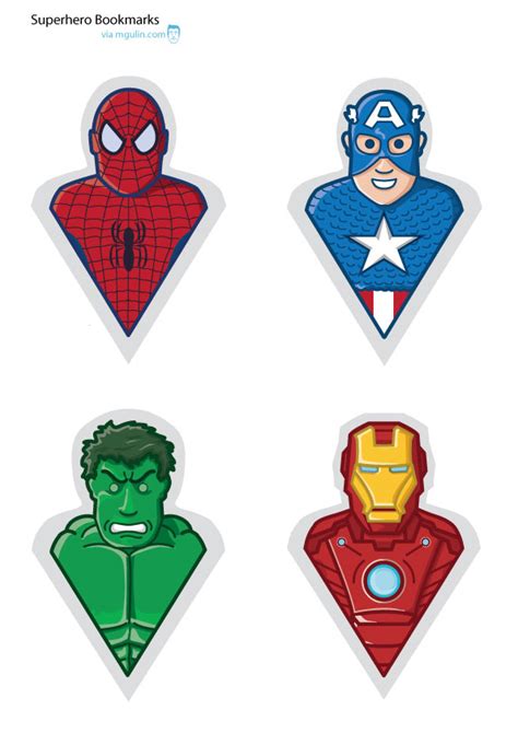 DIY Superhero Bookmarks - M. Gulin - Papercrafts Prints and More