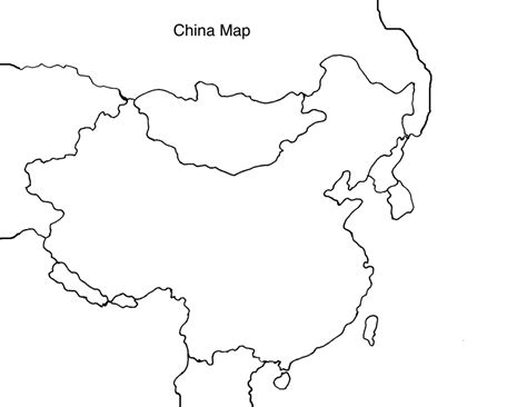 Map of China Black and White Color | China Map Cities, Tourist