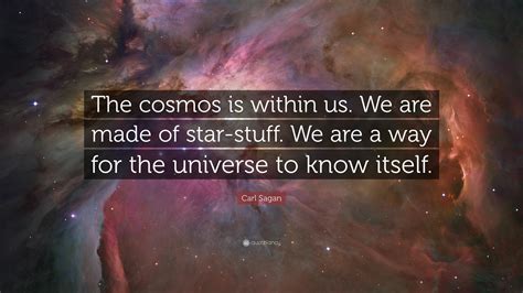 Carl Sagan Quote: “The cosmos is within us. We are made of star-stuff ...