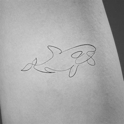 Killer Whale Line Tattoo | Inku Paw